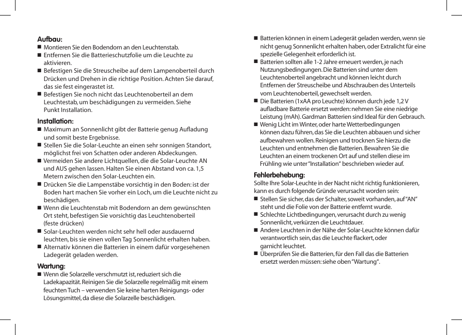 Gardman 6 Compact Solar Lights User Manual | Page 4 / 12