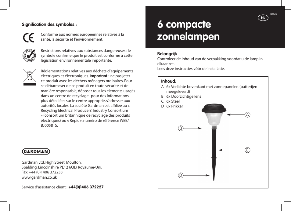 6 compacte zonnelampen | Gardman 6 Compact Solar Lights User Manual | Page 7 / 12