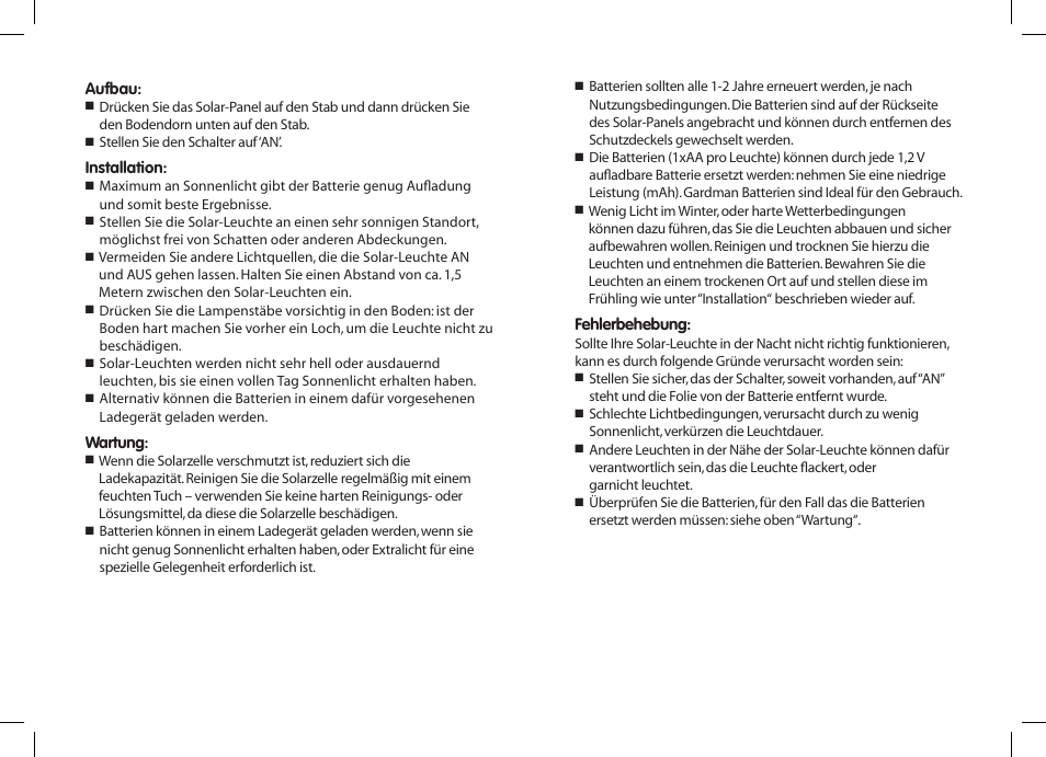 Gardman 6 Flare SS Solar Light User Manual | Page 4 / 12