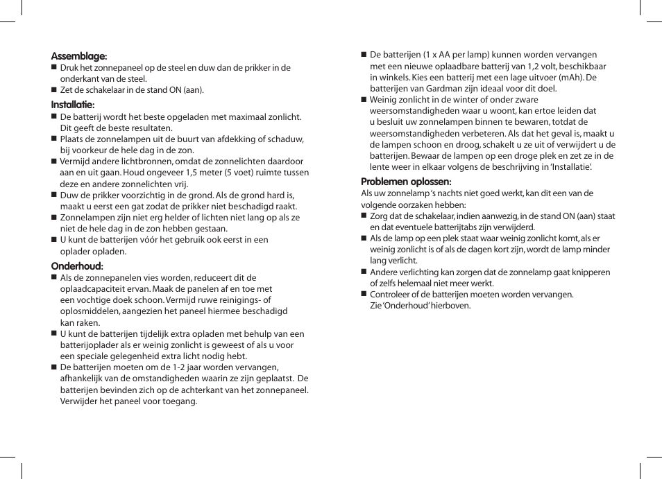 Gardman 6 Flare SS Solar Light User Manual | Page 8 / 12