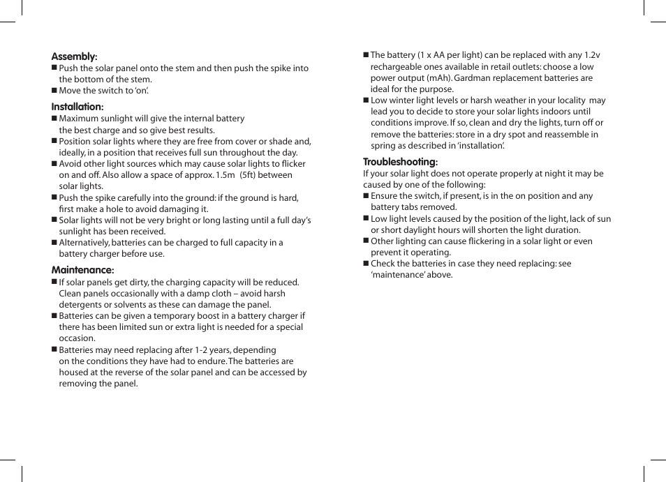 Gardman 10 Flare Solar Lights User Manual | Page 2 / 12