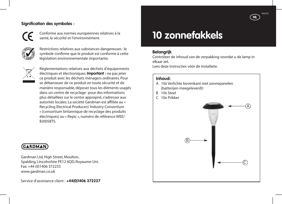 10 zonnefakkels | Gardman 10 Flare Solar Lights User Manual | Page 7 / 12