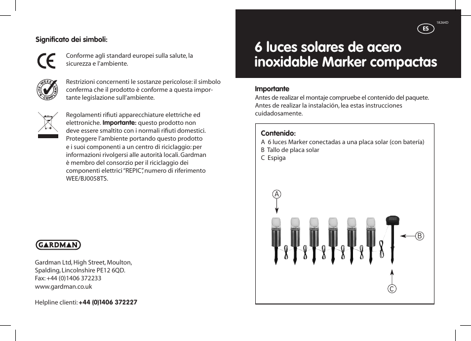 Gardman 6 Compact Marker Lights Stainless Steel Solar Lights User Manual | Page 11 / 12