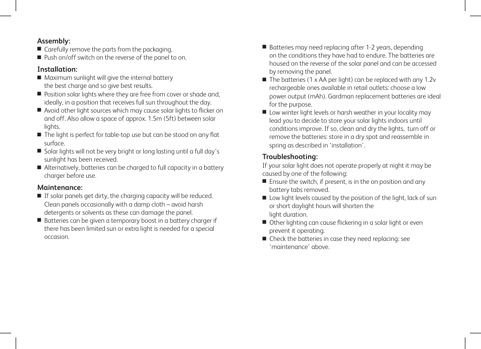 Gardman 4 Rock Spots Lights User Manual | Page 2 / 12