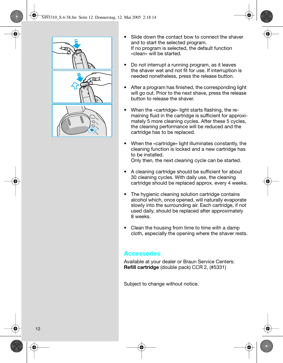Accessories | Braun 7526 User Manual | Page 12 / 35