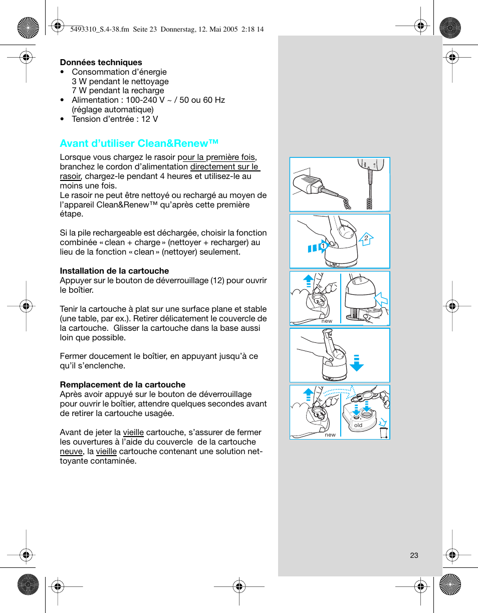 Avant d’utiliser clean&renew | Braun 7526 User Manual | Page 23 / 35