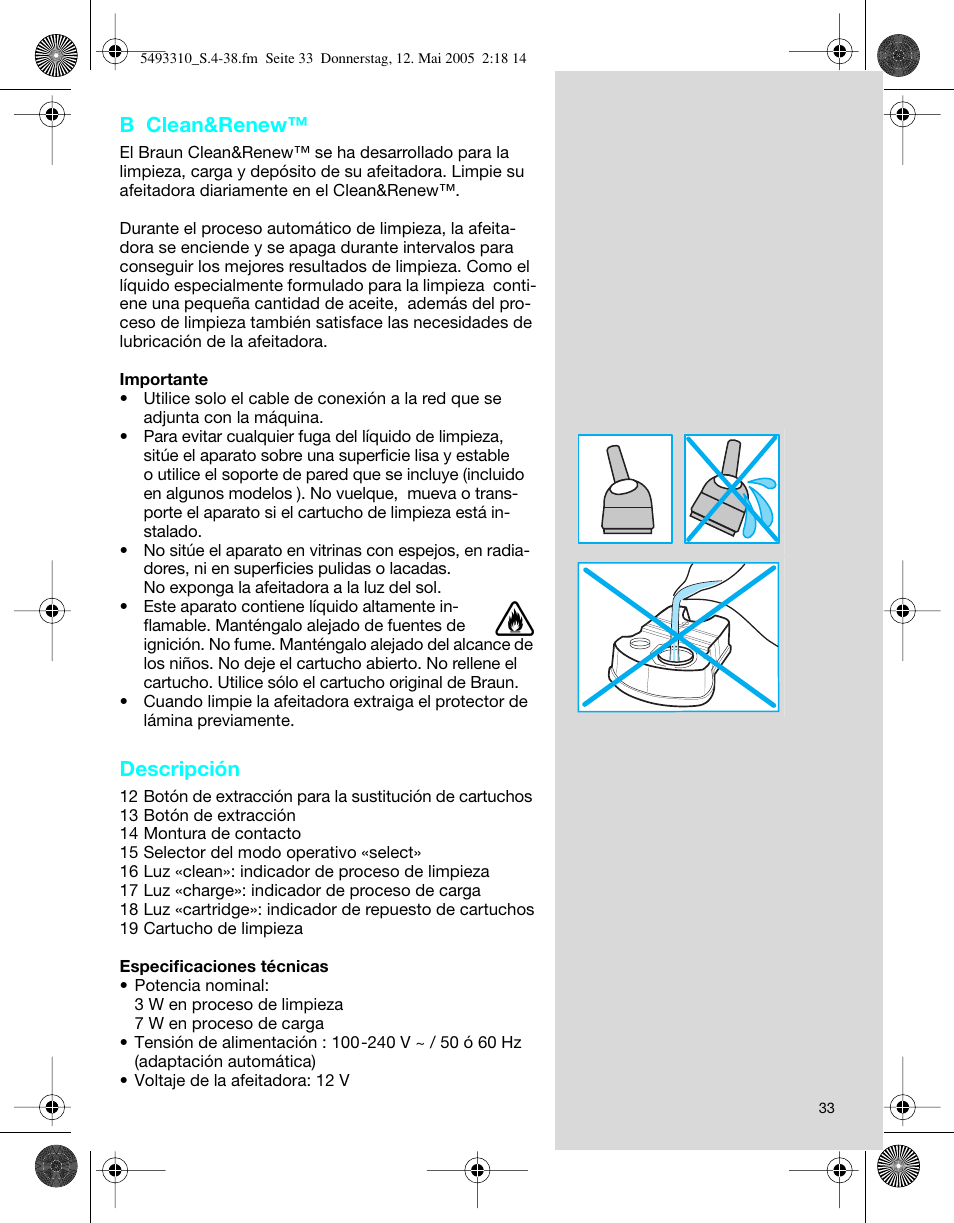 B clean&renew, Descripción | Braun 7526 User Manual | Page 33 / 35