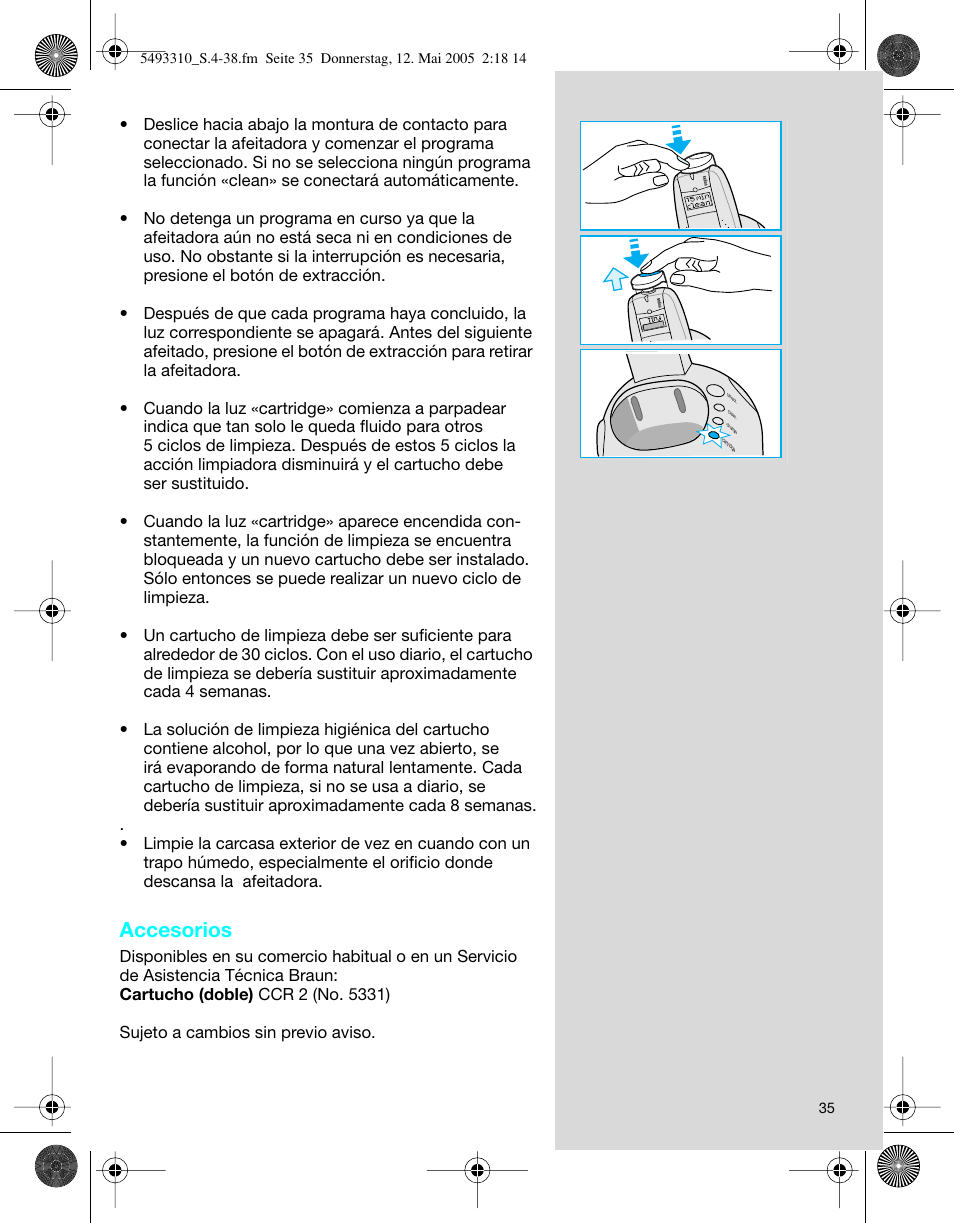 Accesorios | Braun 7526 User Manual | Page 35 / 35