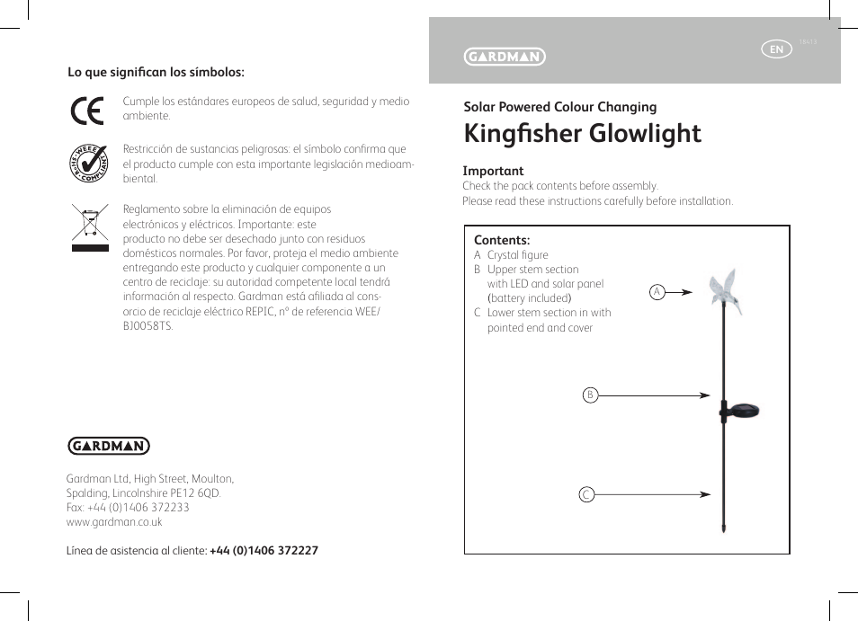 Gardman Kingfisher Glowlight User Manual | 12 pages