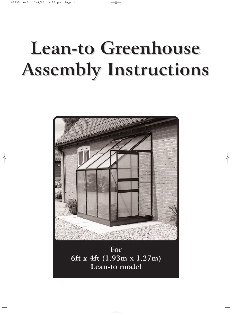 Gardman Lean-to Greenhouse User Manual | 12 pages