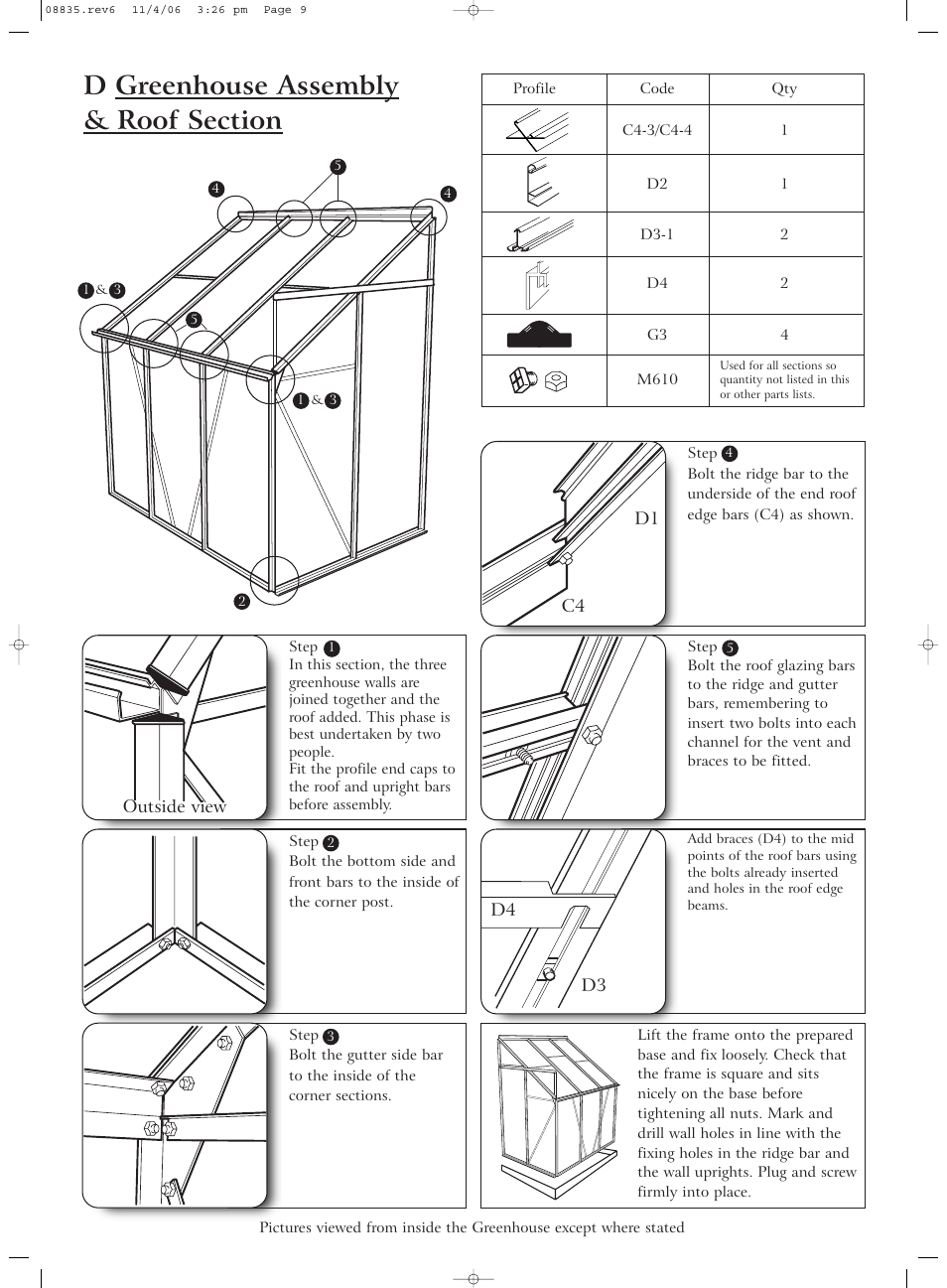 Gardman Lean-to Greenhouse User Manual | Page 9 / 12