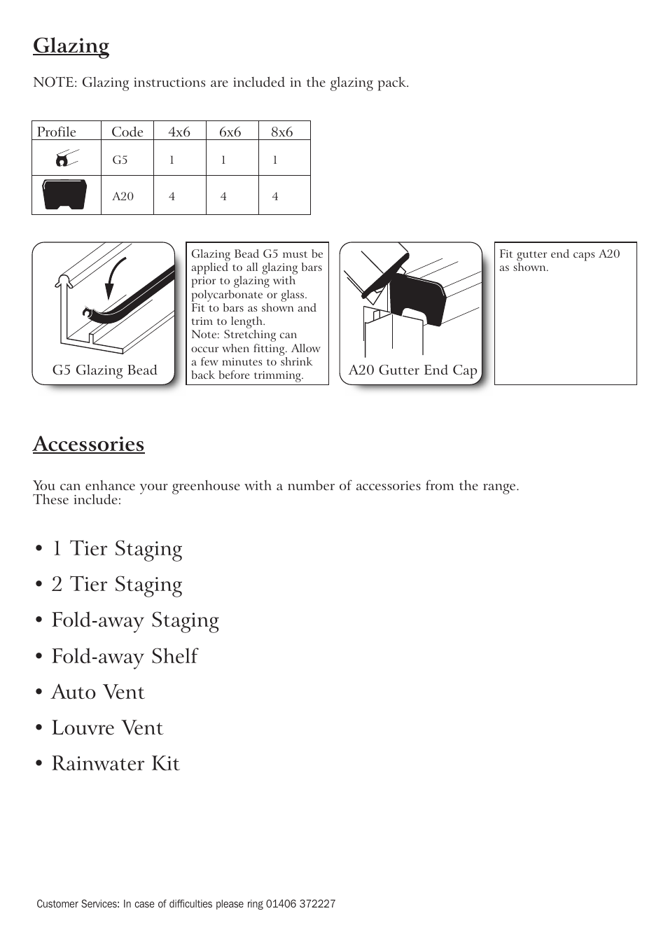 Glazing accessories | Gardman Alum Greenhouse User Manual | Page 12 / 12