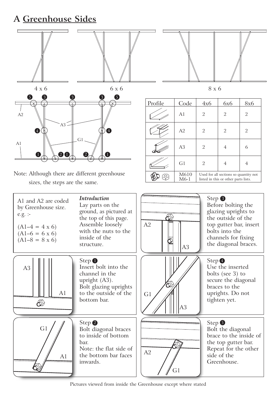 A greenhouse sides | Gardman Alum Greenhouse User Manual | Page 6 / 12