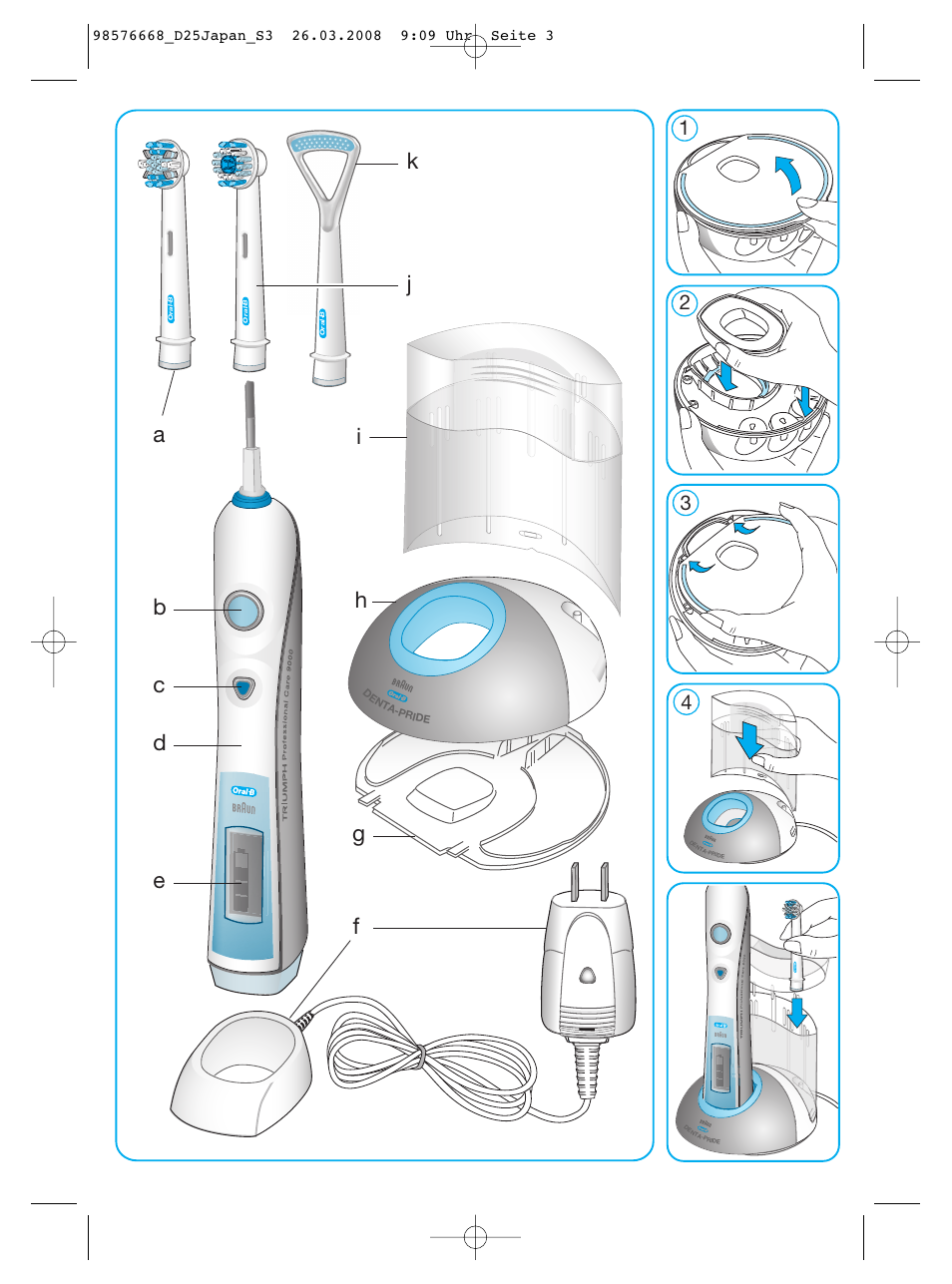 Braun Denta-Pride Toothbrush User Manual | Page 3 / 29