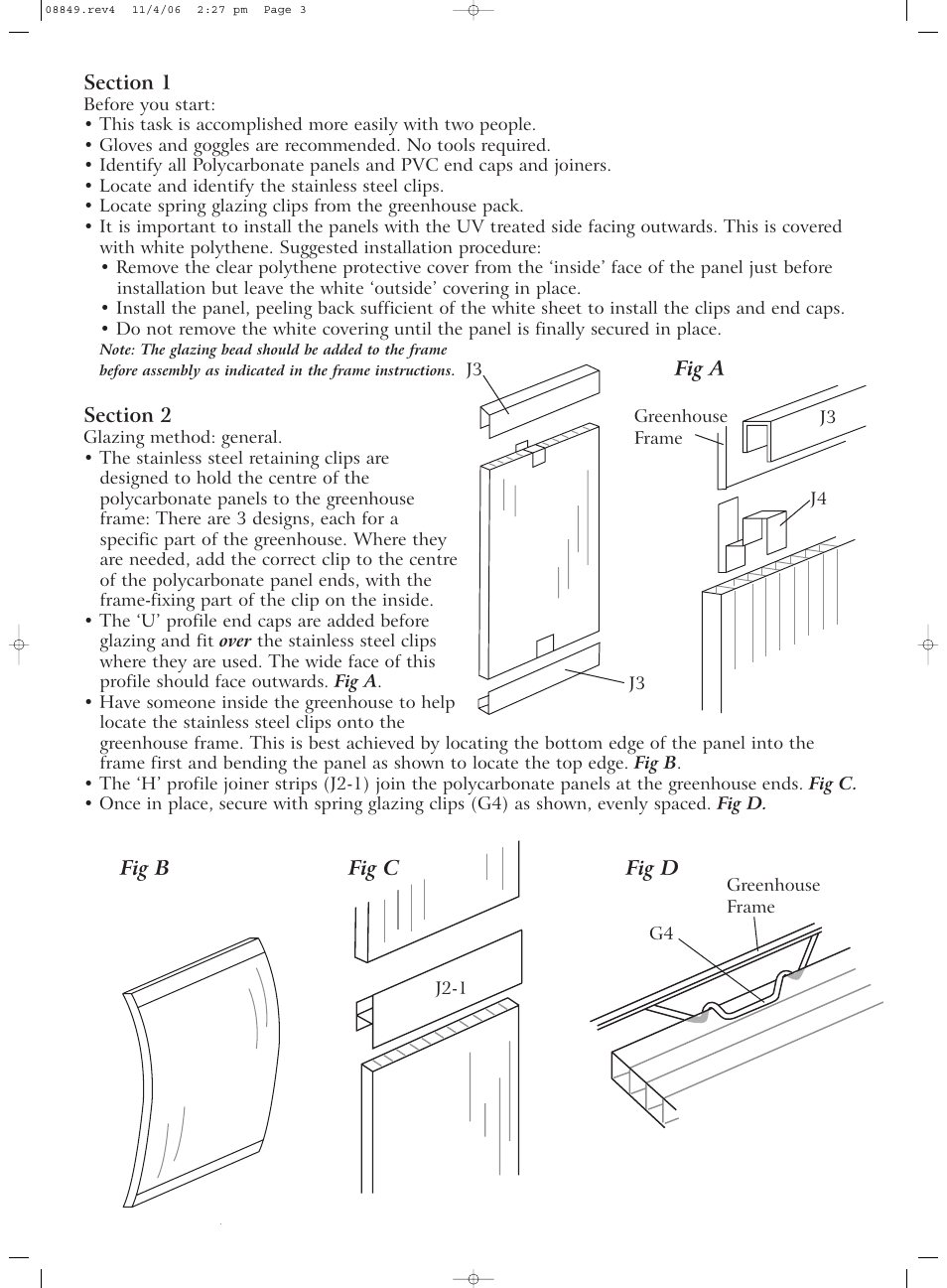 Gardman Lean-to Greenhouse Polycarbonate Glazing User Manual | Page 3 / 4