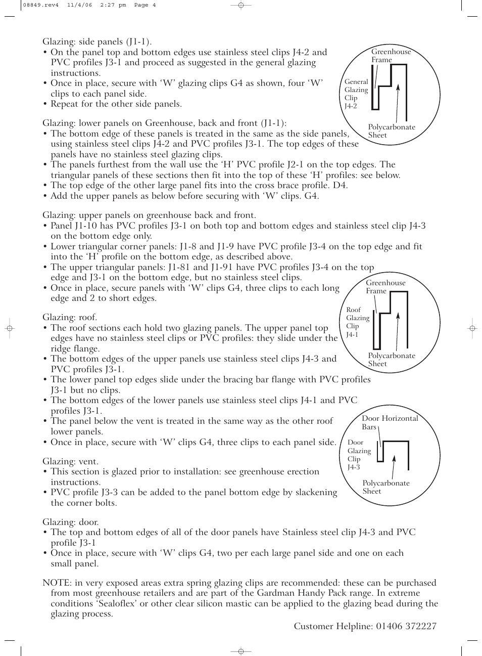 Gardman Lean-to Greenhouse Polycarbonate Glazing User Manual | Page 4 / 4