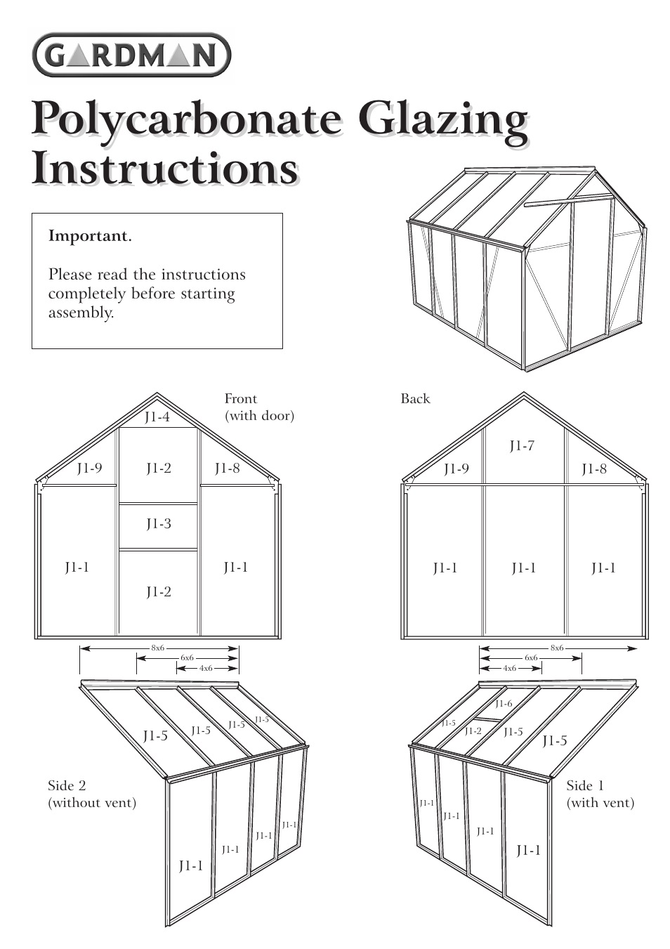 Gardman Polycarbonate Glazing User Manual | 4 pages