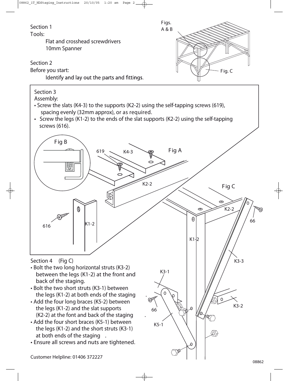 Gardman 1-Tier Heavy Duty Staging User Manual | Page 2 / 2