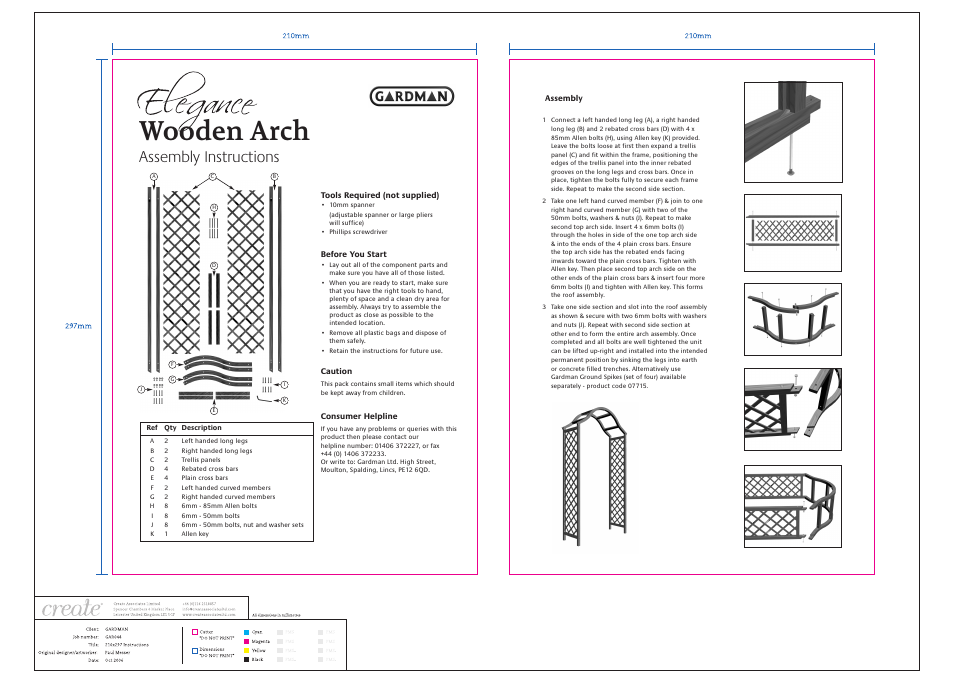 Gardman Elegance Wooden Arch User Manual | 1 page