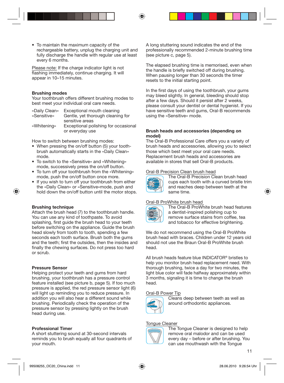 Braun OXYJET+ 3000 User Manual | Page 10 / 12