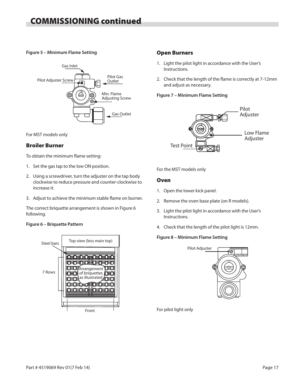 Commissioning continued | Garland MASTER SERIES HEAVY DUTY RANGES, FRYERS & BROILERS User Manual | Page 17 / 34