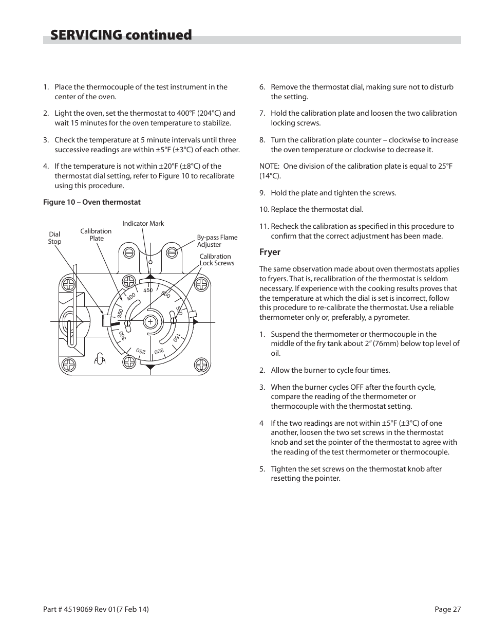 Servicing continued, Fryer | Garland MASTER SERIES HEAVY DUTY RANGES, FRYERS & BROILERS User Manual | Page 27 / 34