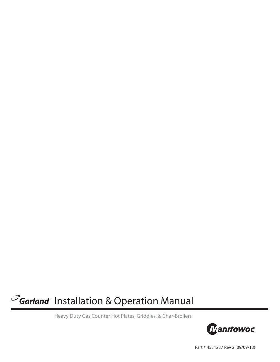 Installation & operation manual | Garland GT SERIES HEAVY DUTY GAS COUNTER EQUIPMENT User Manual | Page 16 / 48