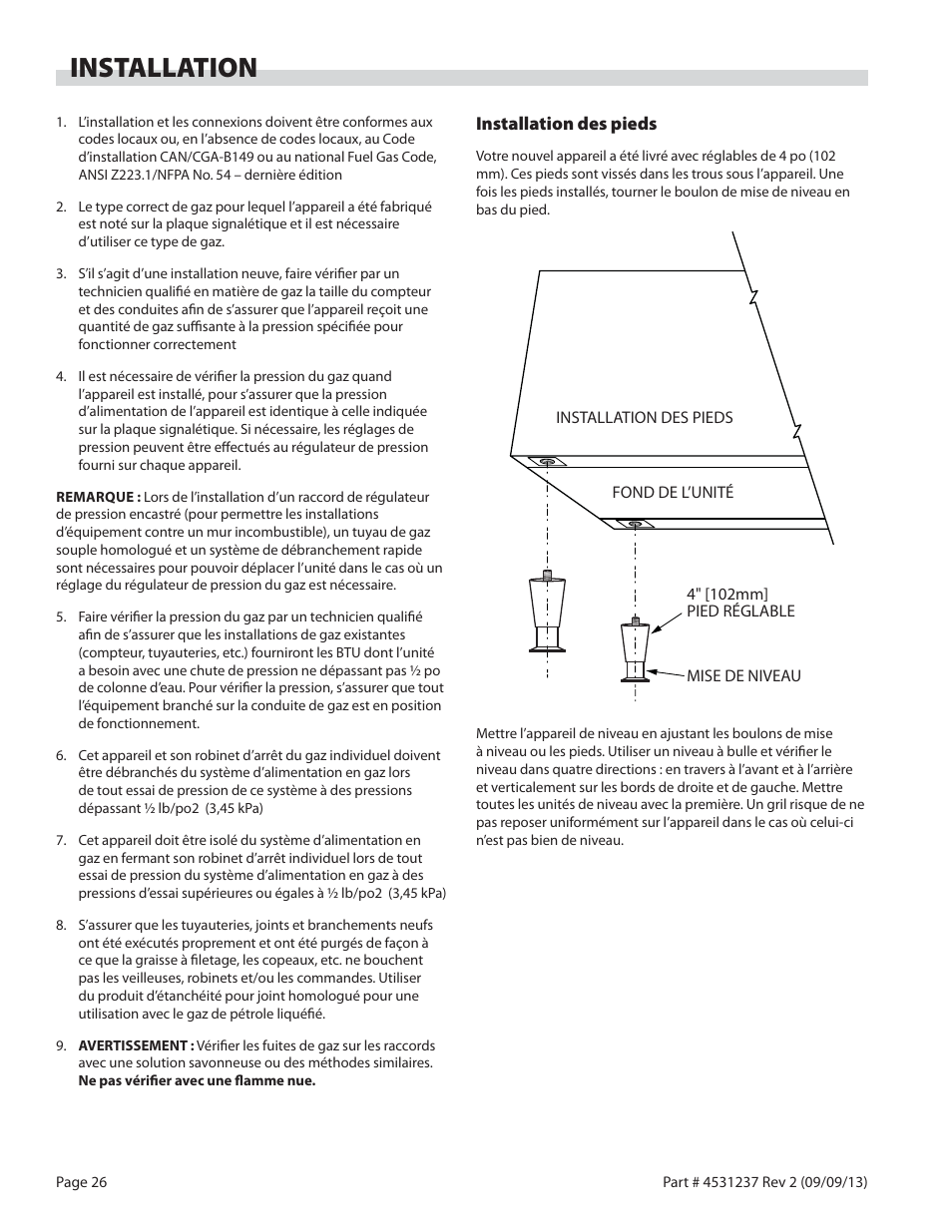 Installation | Garland GT SERIES HEAVY DUTY GAS COUNTER EQUIPMENT User Manual | Page 26 / 48