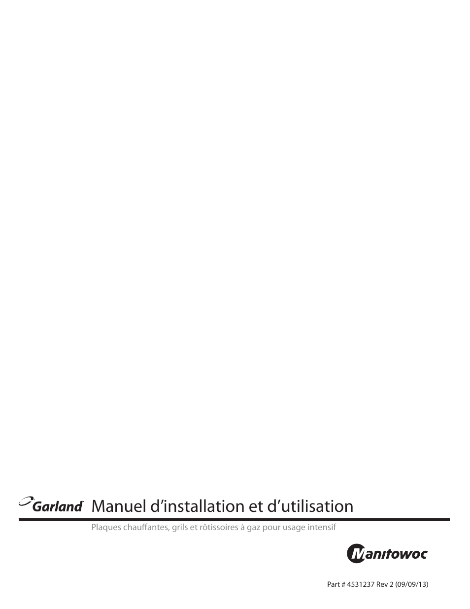 Manuel d’installation et d’utilisation | Garland GT SERIES HEAVY DUTY GAS COUNTER EQUIPMENT User Manual | Page 32 / 48