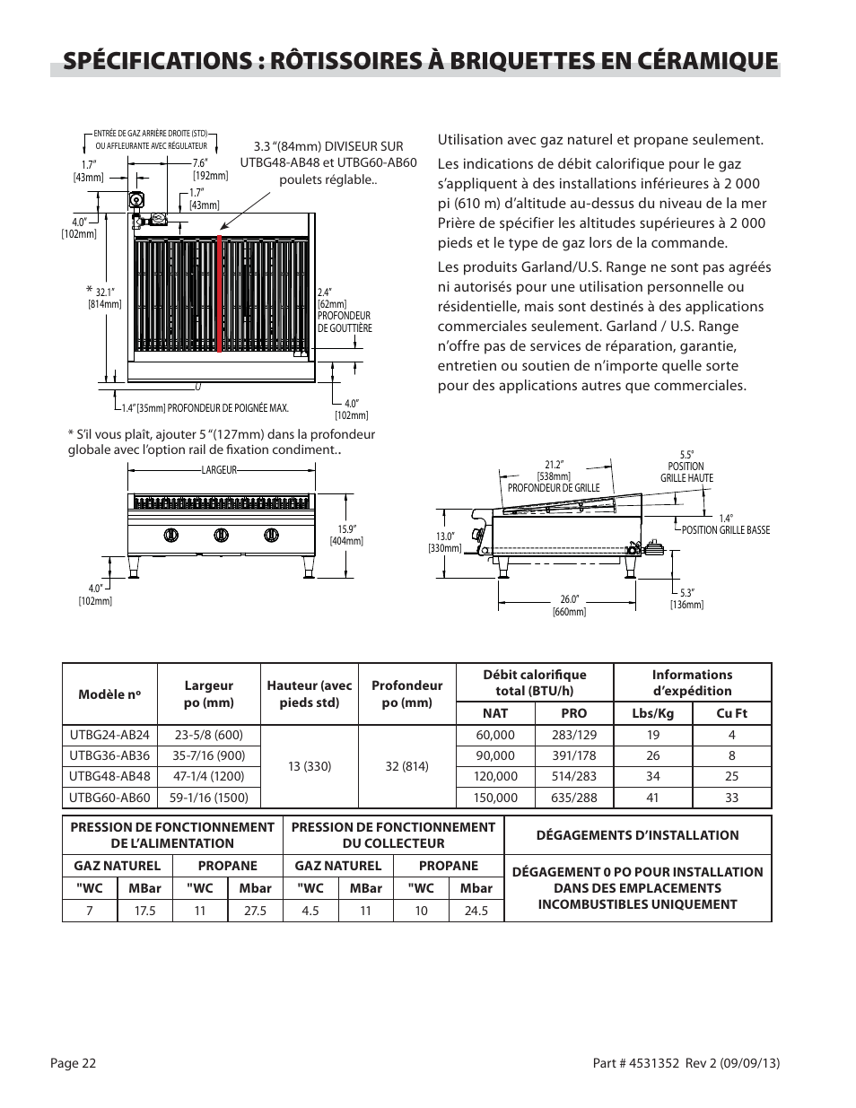 Garland US RANGE UT SERIES HEAVY DUTY GAS COUNTER EQUIPMENT User Manual | Page 22 / 48