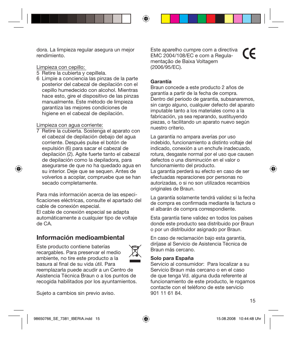 Información medioambiental | Braun Xpressive 7381 WD User Manual | Page 14 / 30