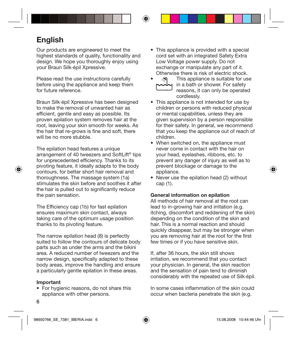 English | Braun Xpressive 7381 WD User Manual | Page 5 / 30