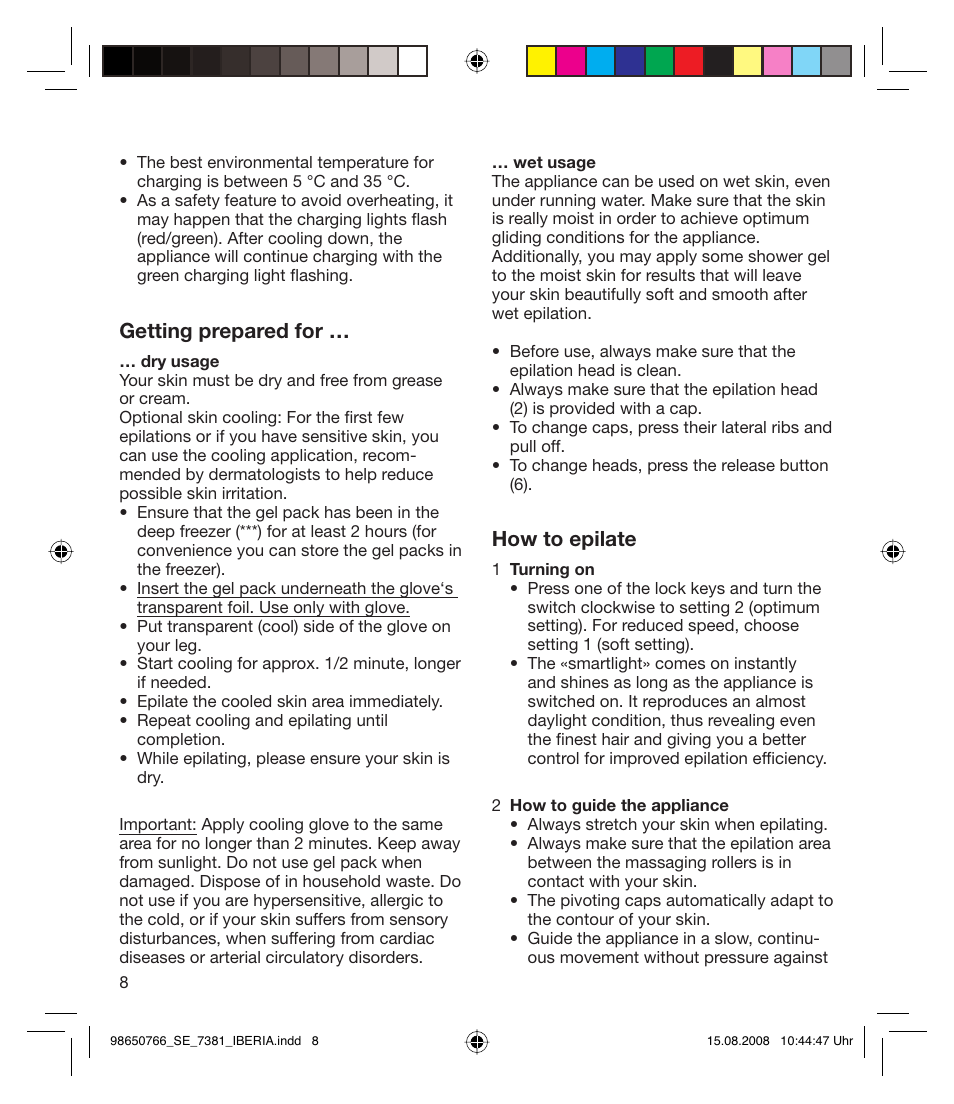 Getting prepared for, How to epilate | Braun Xpressive 7381 WD User Manual | Page 7 / 30