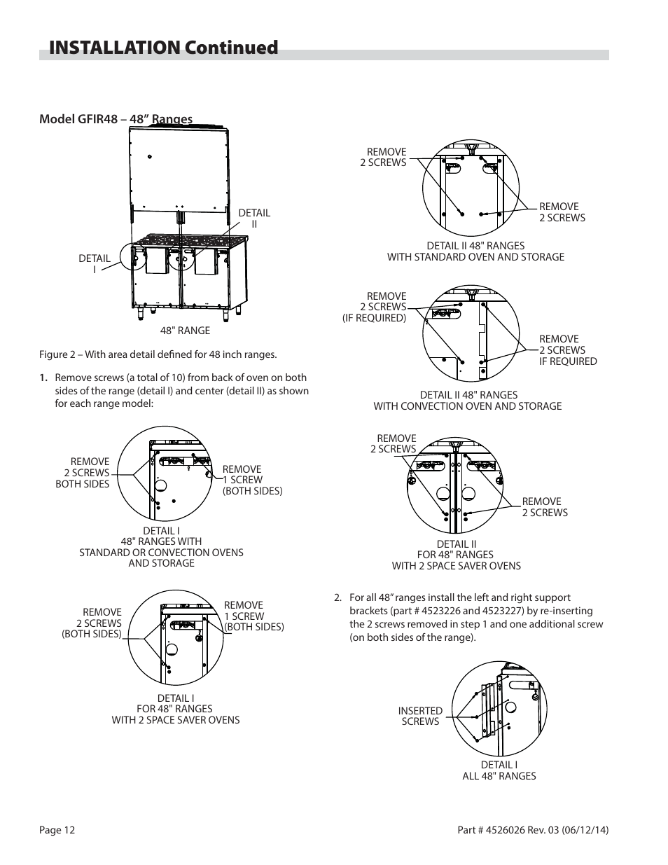 Installation continued | Garland GF SENTRY SERIES INFRA-RED SALAMANDER BROILERS User Manual | Page 12 / 56
