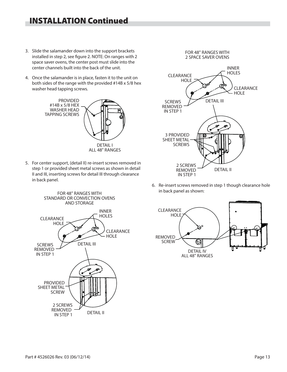 Installation continued | Garland GF SENTRY SERIES INFRA-RED SALAMANDER BROILERS User Manual | Page 13 / 56