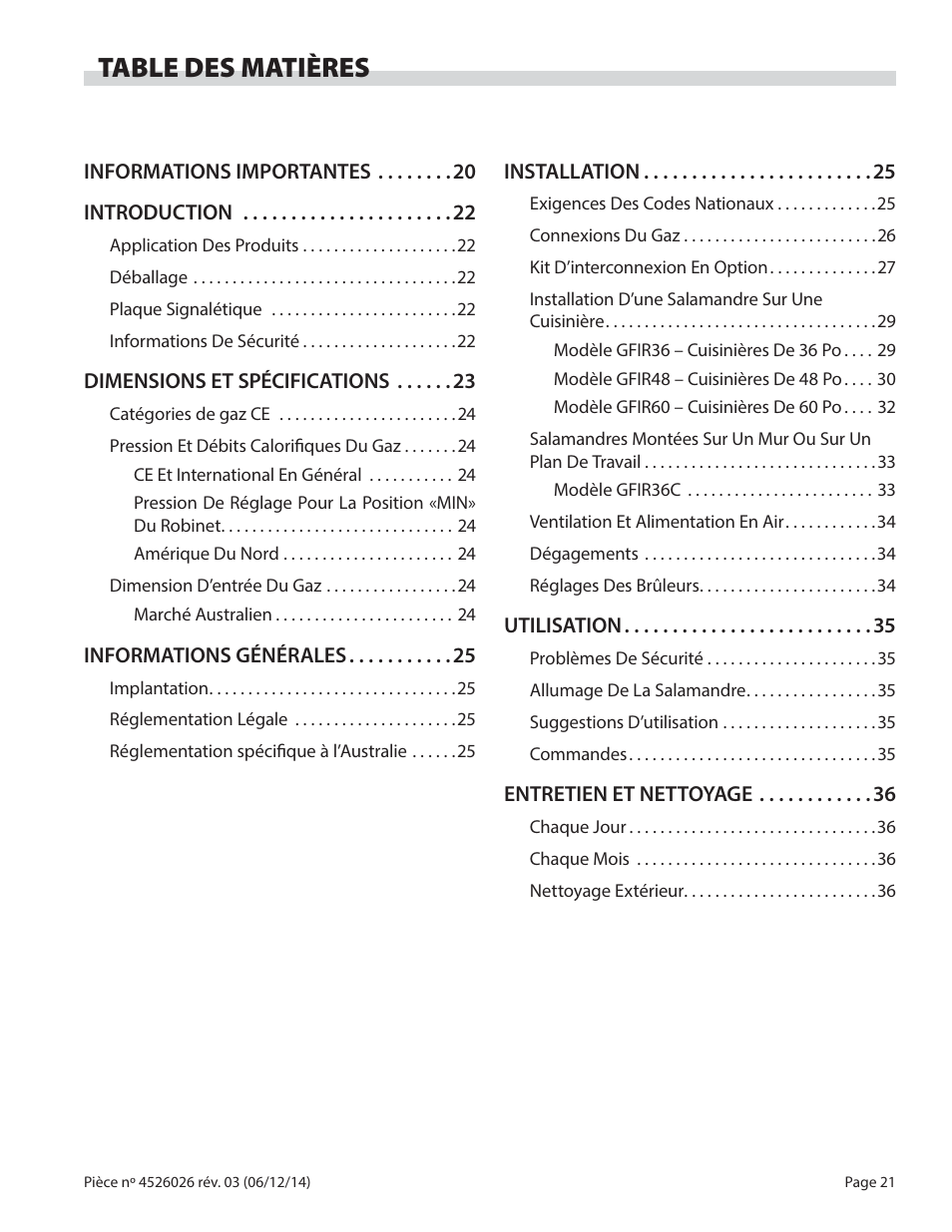 Garland GF SENTRY SERIES INFRA-RED SALAMANDER BROILERS User Manual | Page 21 / 56