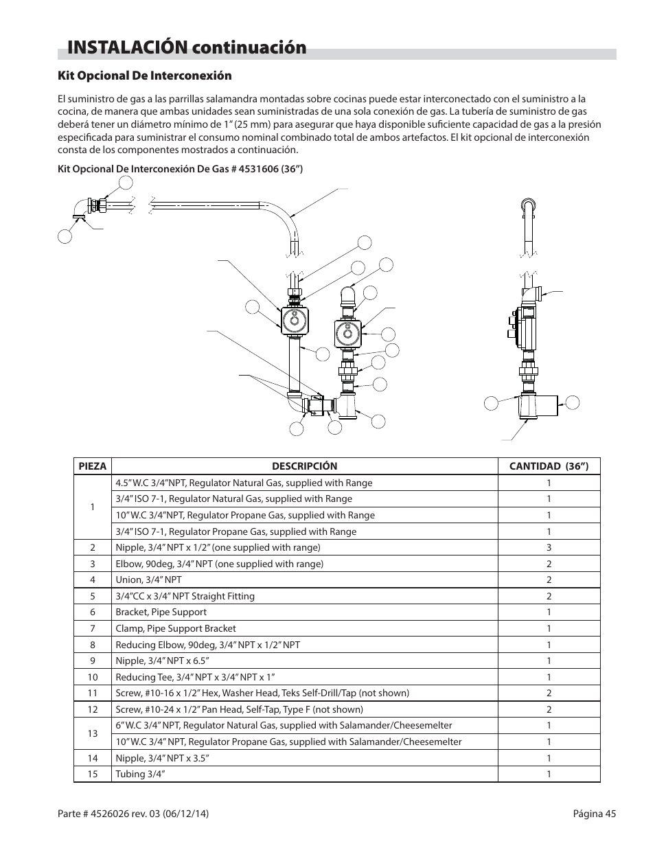 Instalación continuación, Kit opcional de interconexión | Garland GF SENTRY SERIES INFRA-RED SALAMANDER BROILERS User Manual | Page 45 / 56