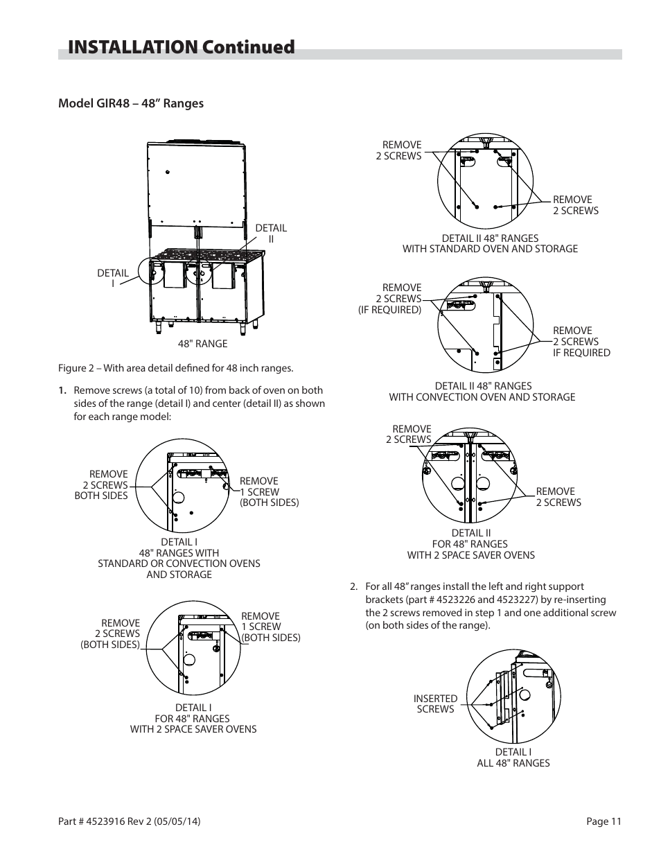 Installation continued | Garland G SERIES INFRA-RED SALAMANDER BROILERS User Manual | Page 11 / 52
