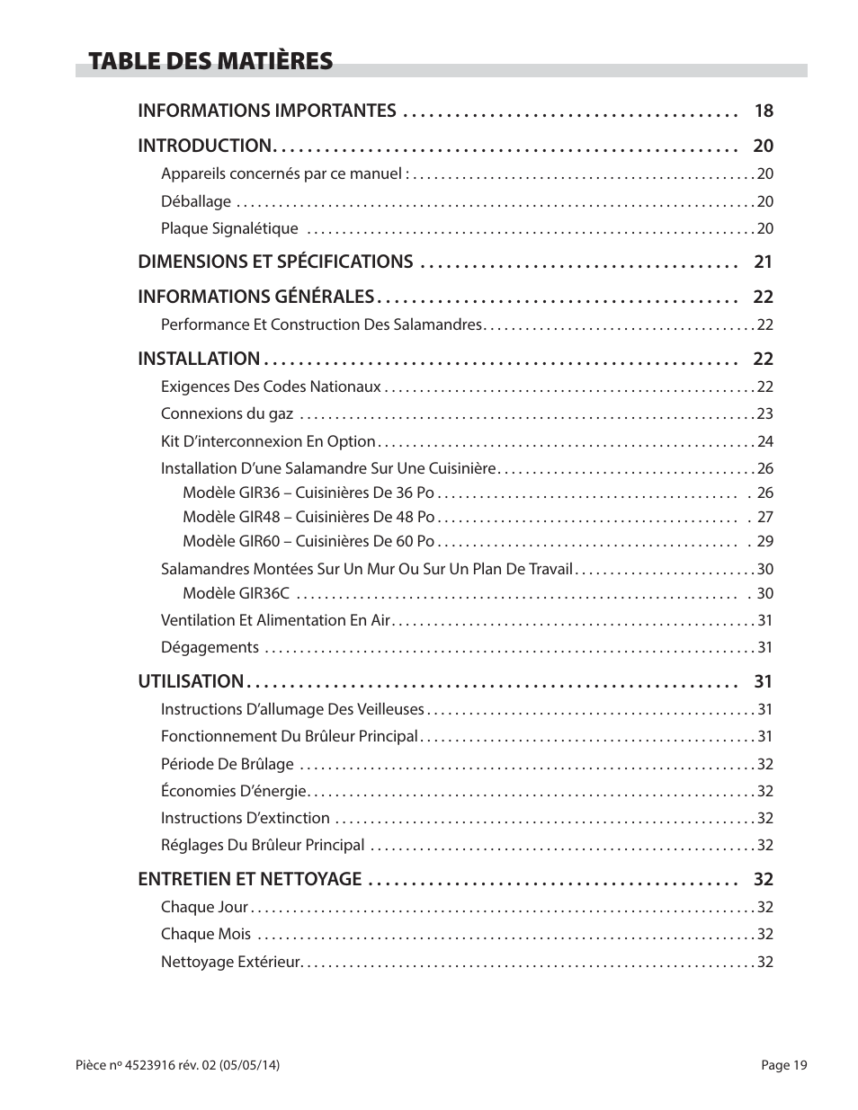 Garland G SERIES INFRA-RED SALAMANDER BROILERS User Manual | Page 19 / 52