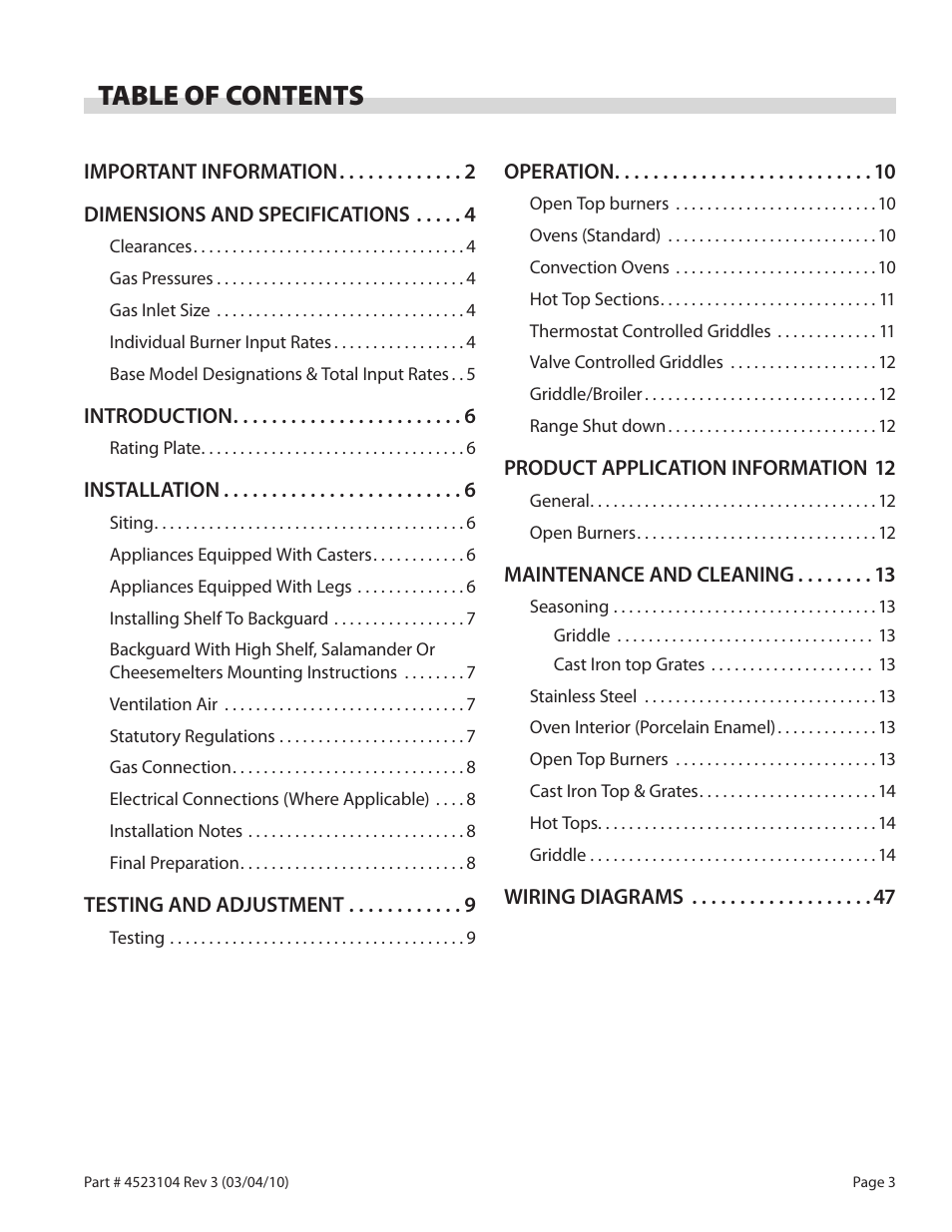 Garland G SERIES GAS RESTAURANT RANGES User Manual | Page 3 / 56