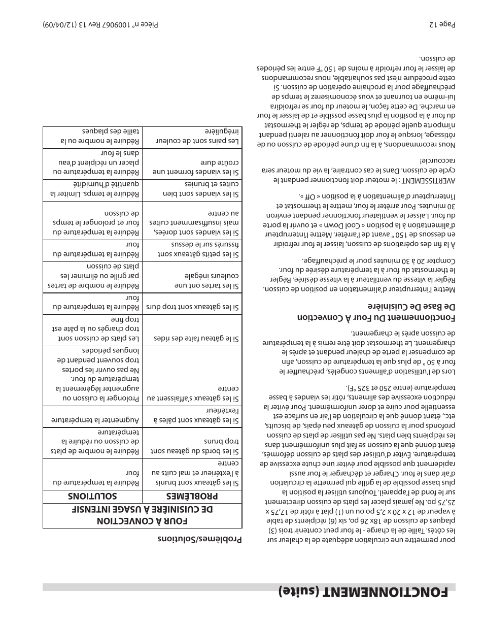 Fonctionnement (suit e) | Garland 36 E SERIES HEAVY DUTY ELECTRIC RANGES AND BROILERS User Manual | Page 49 / 60