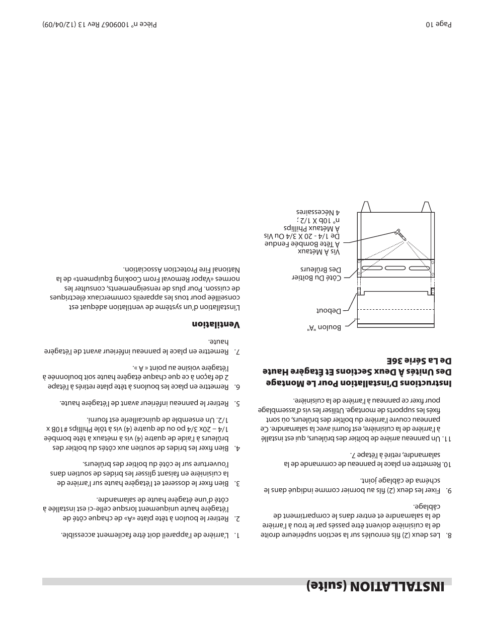Install ation (suite) | Garland 36 E SERIES HEAVY DUTY ELECTRIC RANGES AND BROILERS User Manual | Page 51 / 60