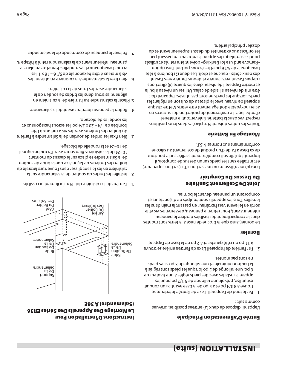 Install ation (suite) | Garland 36 E SERIES HEAVY DUTY ELECTRIC RANGES AND BROILERS User Manual | Page 52 / 60