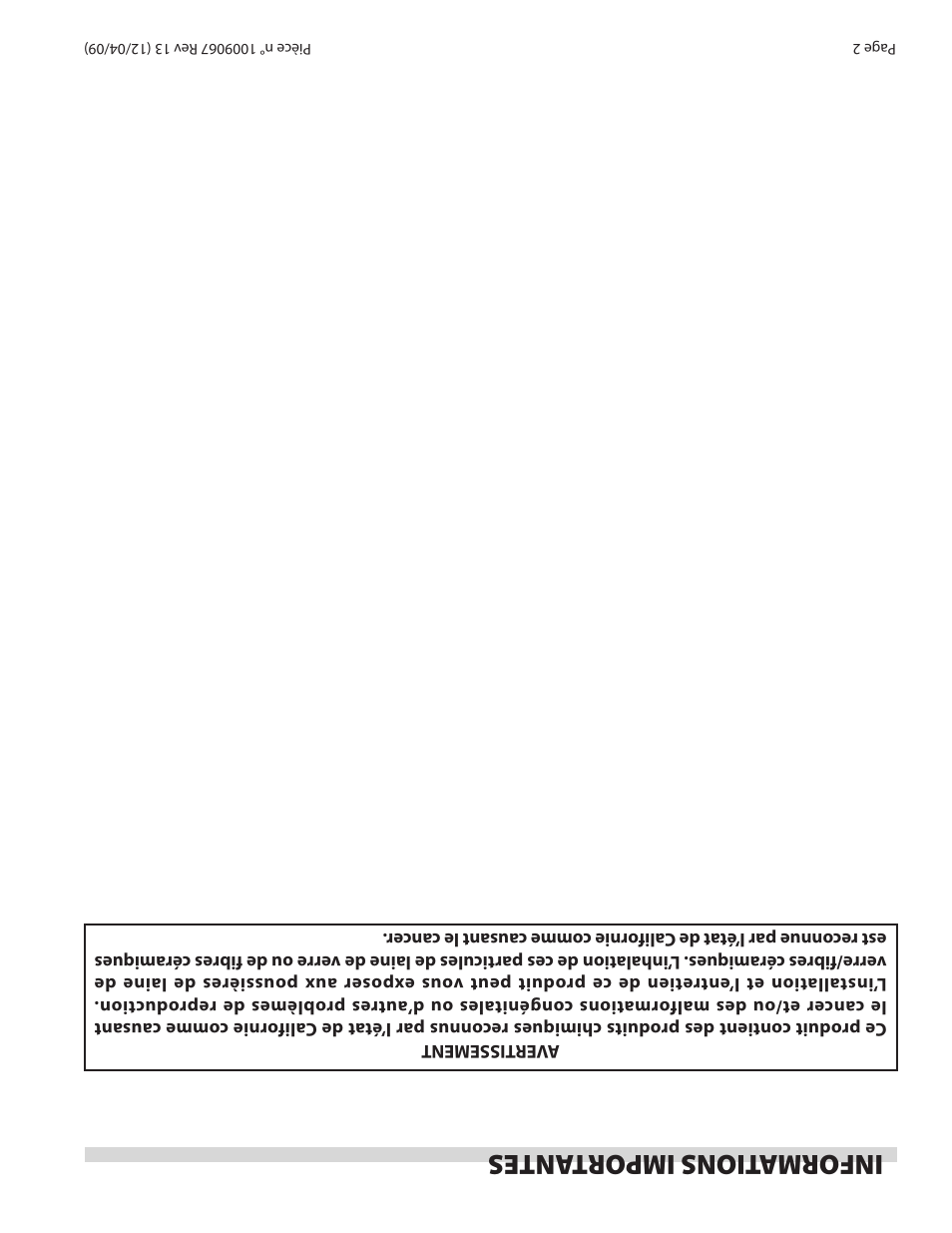 Informations import antes | Garland 36 E SERIES HEAVY DUTY ELECTRIC RANGES AND BROILERS User Manual | Page 59 / 60