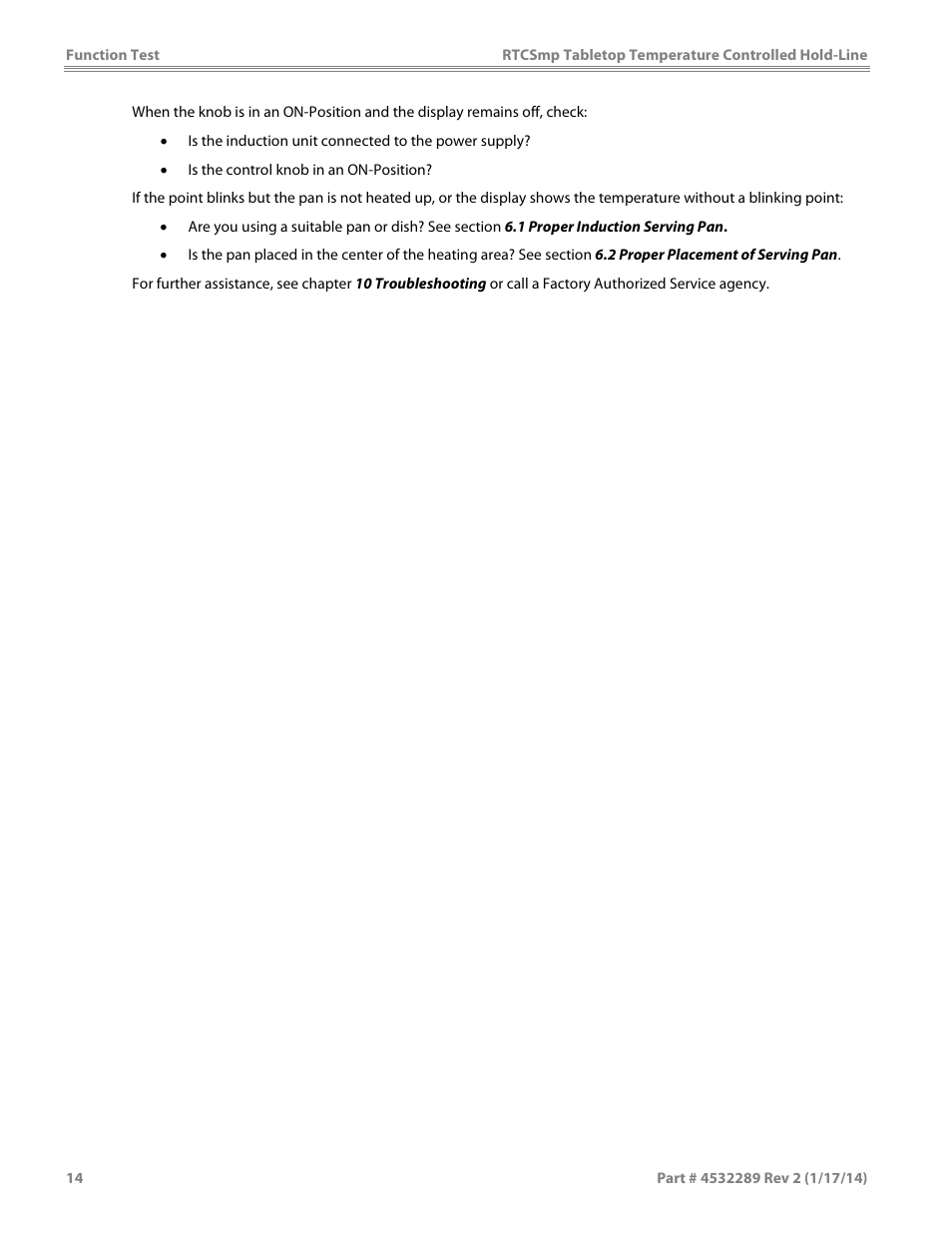 Garland HO1500 INDUCTION TEMPERATURE CONTROLLED TABLETOP HOLD-LINE User Manual | Page 14 / 24