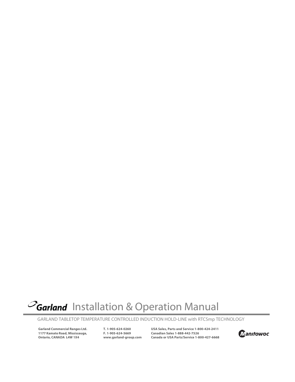 Installation & operation manual | Garland HO1500 INDUCTION TEMPERATURE CONTROLLED TABLETOP HOLD-LINE User Manual | Page 24 / 24