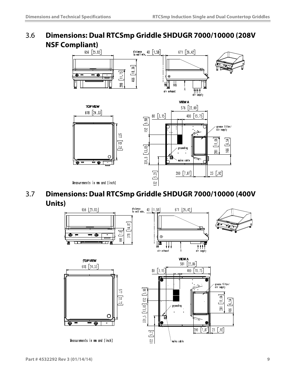 Garland SHDUGR10000 INDUCTION SINGLE / DUAL COUNTERTOP GRIDDLES User Manual | Page 9 / 24