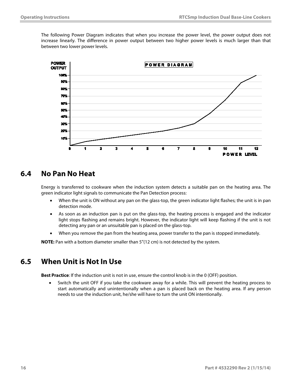 4 no pan no heat, 5 when unit is not in use | Garland SHDUBA10000 INDUCTION DUAL-ZONE BASE-LINE COOKERS User Manual | Page 16 / 24