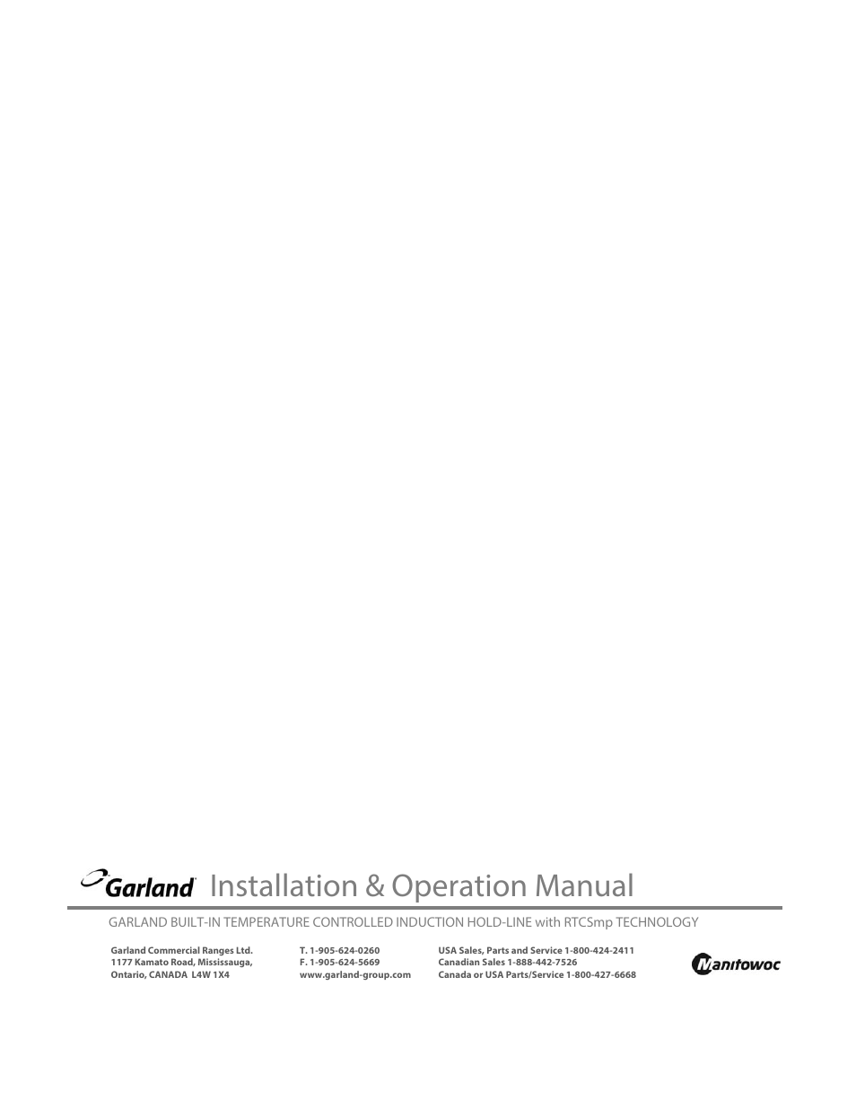 Installation & operation manual | Garland HO IN 3200 INDUCTION TEMPERATURE CONTROLLED BUILT-IN HOLD-LINE User Manual | Page 32 / 32
