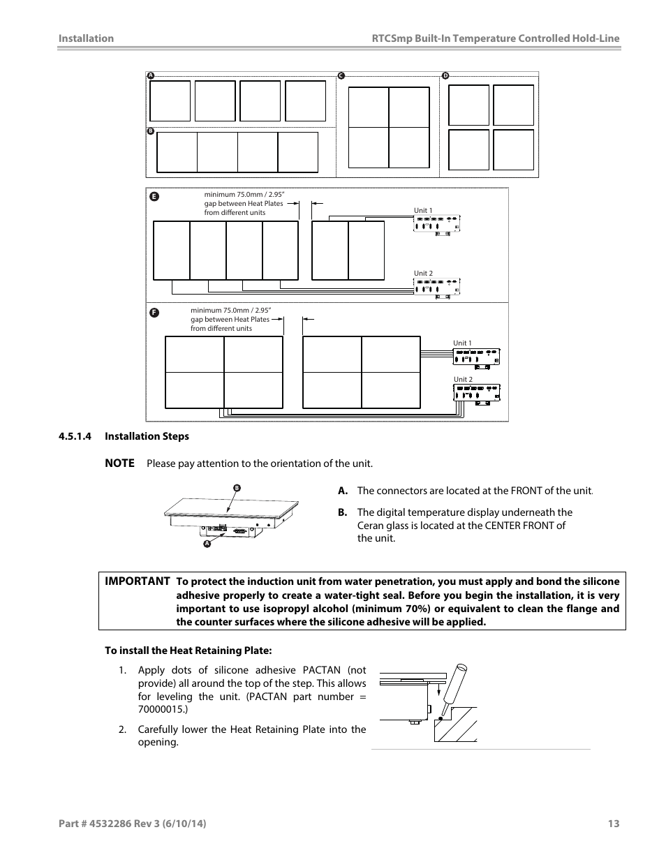 Important | Garland HO IN 1800 INDUCTION TEMPERATURE CONTROLLED BUILT-IN HOLD-LINE User Manual | Page 13 / 32